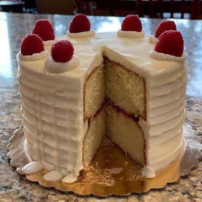 White Chocolate Raspberry Cake