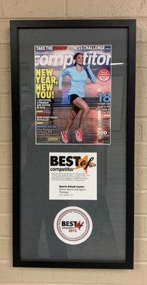 Voted Best Sports Rehab Center 2013 by the Readers of Competitor Magazine.