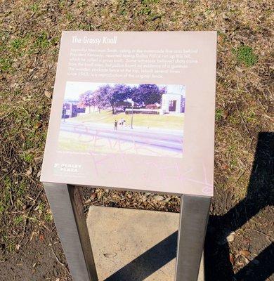 Placard for the Grassy Knoll