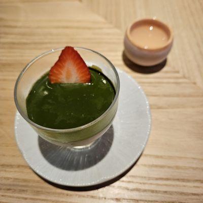 Green tea pannacotta