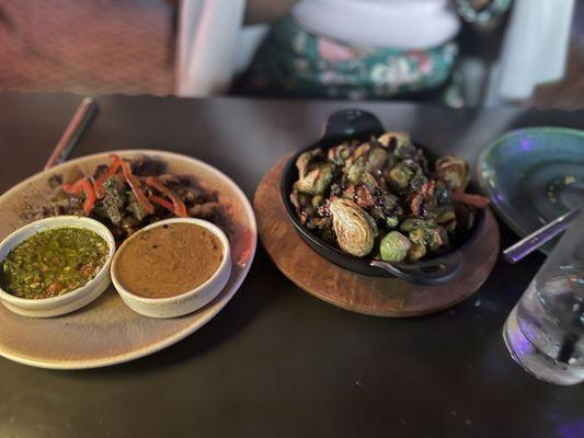 Steak bites and Brussel sprouts