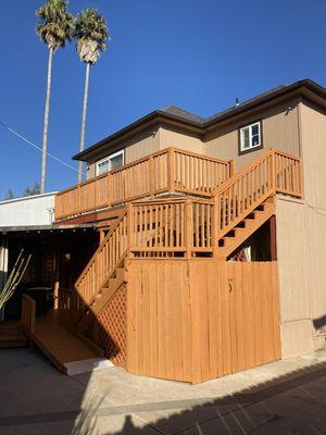 Exterior deck staining