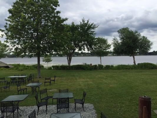 View of the lake and patio