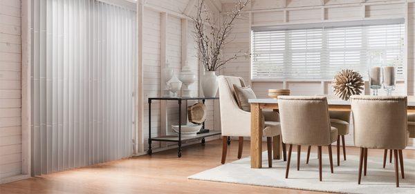 Vertical Blinds + Pleated Shade