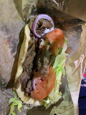 Checking in a Arby's for a Greek Gyro