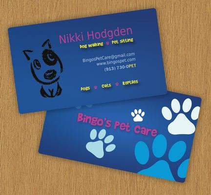 Dog Sitting Bingo's Pet Care Business Cards