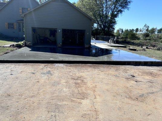 Front view of garage slab