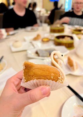 Durian cream-filled swan