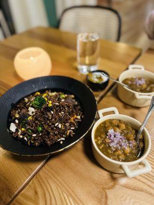 Wild rice pulao and chickpea curry side