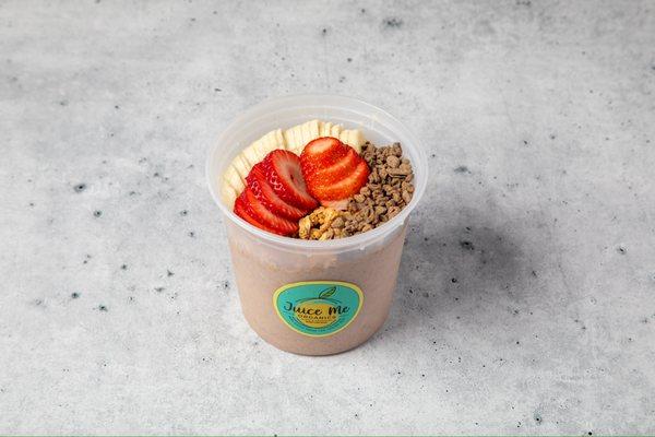 Cinna Crunch bowl! Vegan, organic and gluten free! house-made cashew milk, providing a rich and creamy texture that enhances every bite.