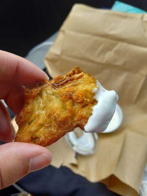 Fried artichoke with standard mayo dipping sauce