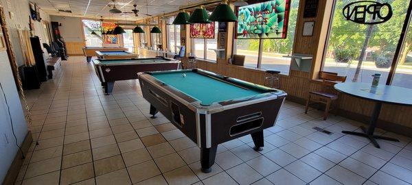 4 pool tables