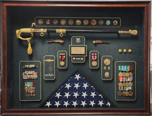 It was an honor to create this tribute shadowbox for a fallen hero.