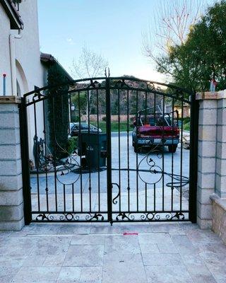 Custom Iron Pedestrian Gate with Design