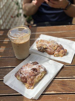 Almond chocolate croissants