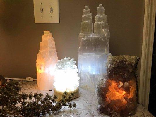 Salt and selenite lamps for sale