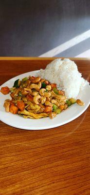 Cashew Chicken - Lunch Portion ~ 11.99.  Great Flavor And There's A Good  Amount Of Chicken Too.