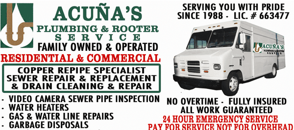 Acuna's Plumbing & Rooter Service