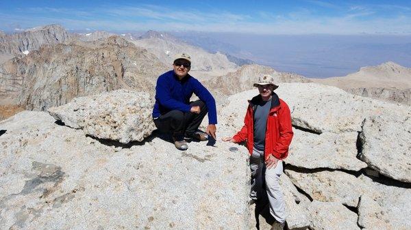 On the 14,042 foot Mt Langley summit with my dentist Dr Shaw from LaPalma Family Dentistry