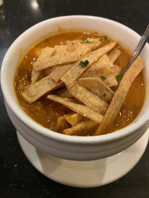 Tortilla soup- tastes good but very salty