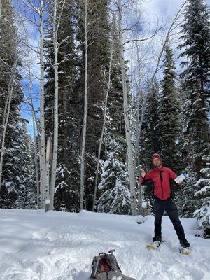 Nathan teaching about animal tracks and avalanches