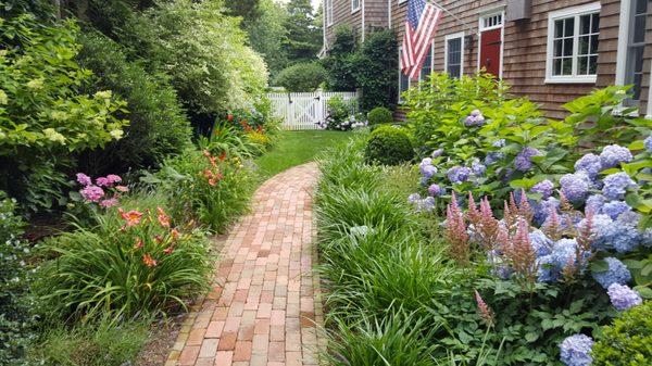 Quaint colorful garden walk