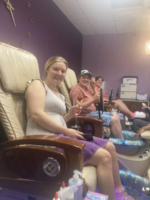 Bridal party mani pedis!!!