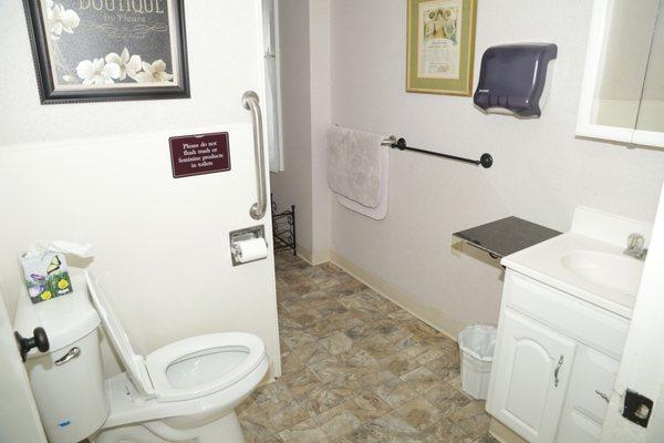 Sage suite bathroom with shower