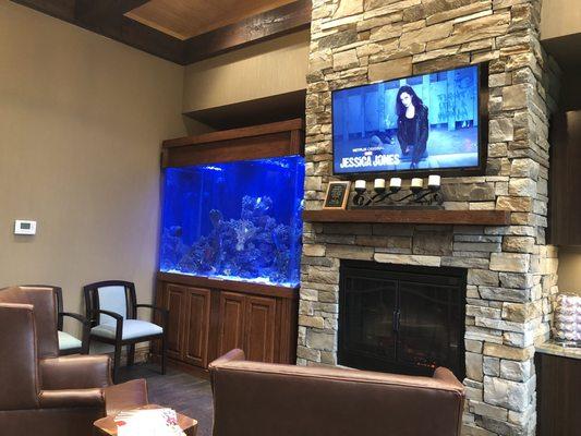 Waiting area - Netflix and fish tank