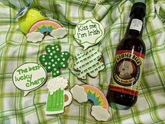 St. Patty's Part Pack!
$10.99
3 Handmade Iced Cookies
Bowser Beer
Tennis Ball