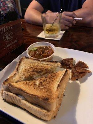 Such an amazing grilled cheese sandwich, with in house made marinara sauce.