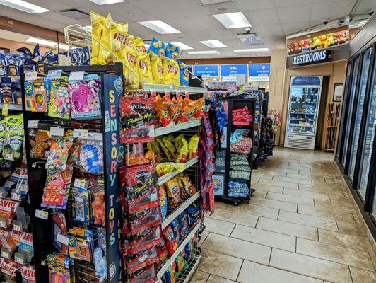 Snacks and Restrooms entrance