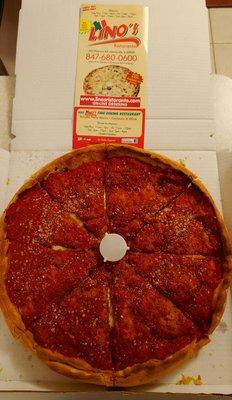 14" pepperoni stuffed pizza - tasty