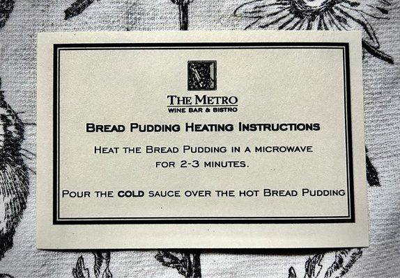 Metro Bread Pudding Card