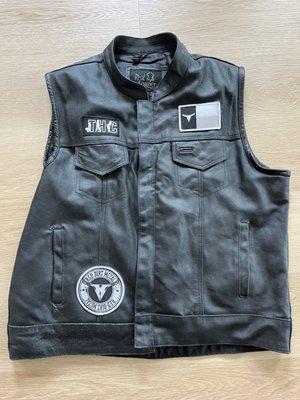 Patches attached on bikers vest