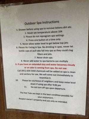 Lady at ph # posted said she had not serviced the hot tub in 3 yrs. Added that "Vacasa NEVER answers their phone so I still get the calls."