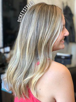 Client had virgin hair and wanted to had some lightness back into it