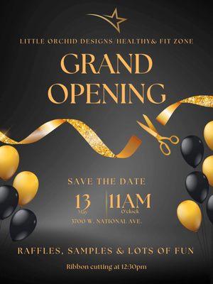 Please come join me for my grand opening this Saturday May 13th!