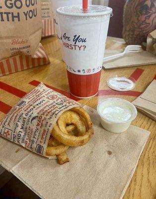 Onion Rings. 50 cents for ranch.