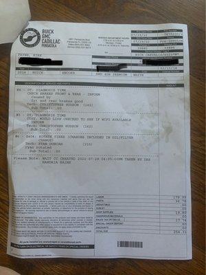 Invoice Buick GMC Pensacola