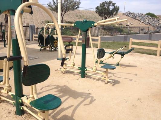 I loved this equipment out in the open air; no stinky gym stench!