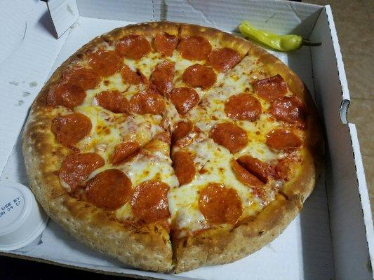 1 topping medium pepperoni pizza