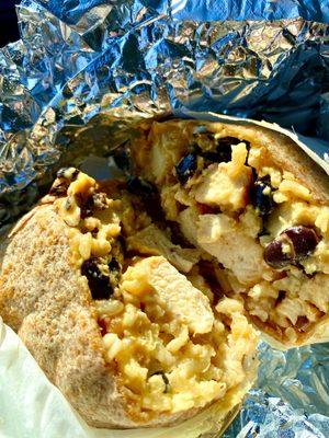 Healthy Chicken Brown Rice & Beans Whole-wheat Wrap.