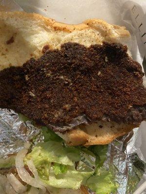 Burnt Breaded Steak Sandwich? Or is it?