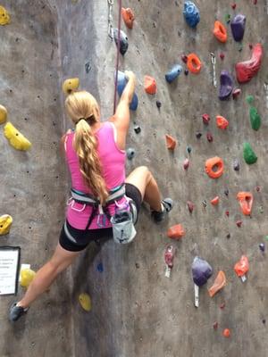 Rock climbing with ropes