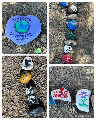 Some of the rocks on the painted rock trail...