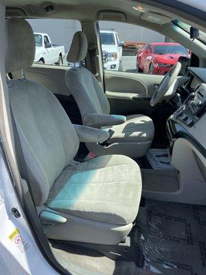 Toyota Sienna Front Seats After Detail and Stain Removal