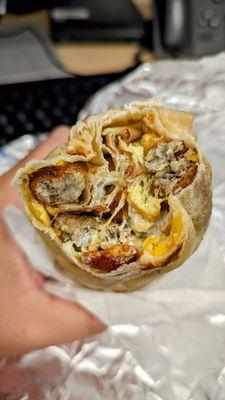 Hash brown breakfast burrito