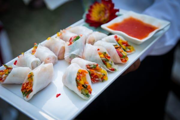 fresh spring rolls, a perfect fall wedding appetizer