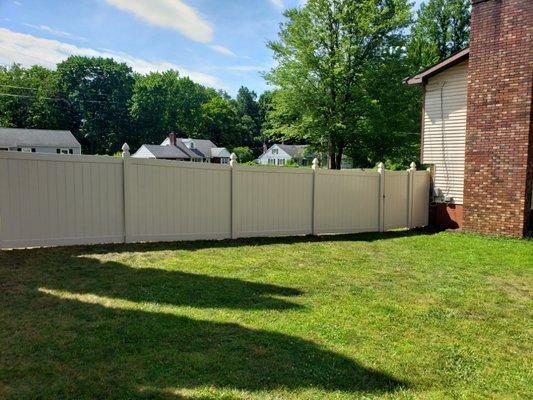 Tan Vinyl Fence